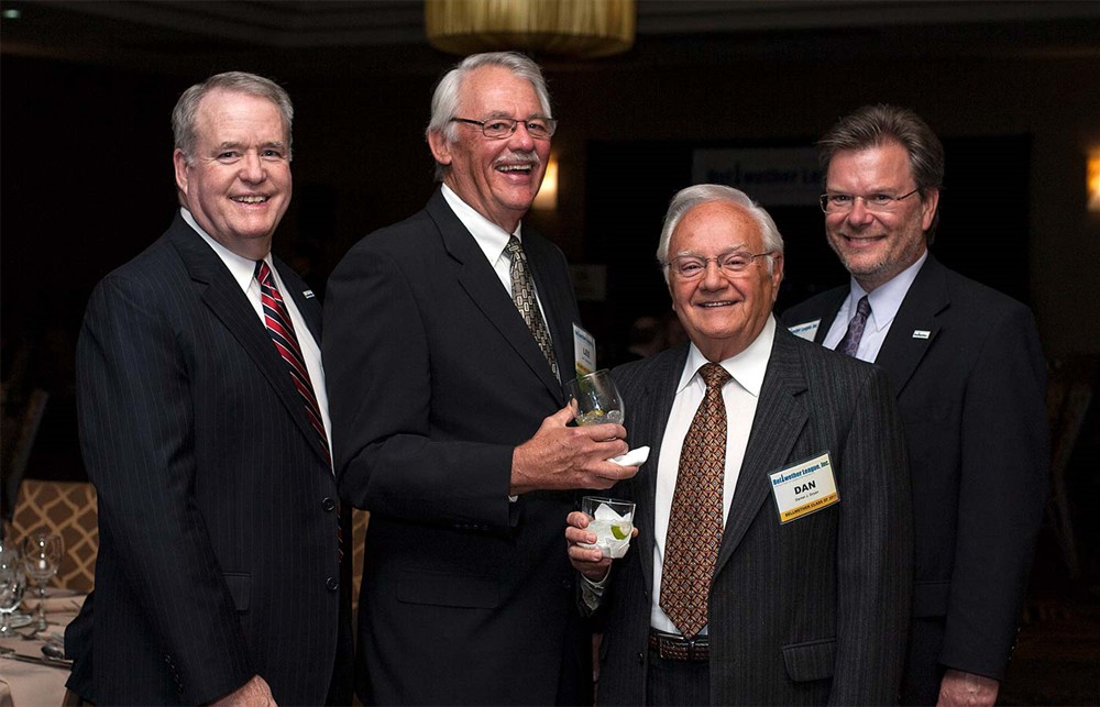 The quirky quartet of (from left to right) Bellwether League Inc. Chairman John Gaida, Lee Boergadine (Bellwether Class of 2008), Dan Dryan (Bellwether Class of 2011) and Bellwether League Inc. Co-Founder and Executive Director Rick Barlow.