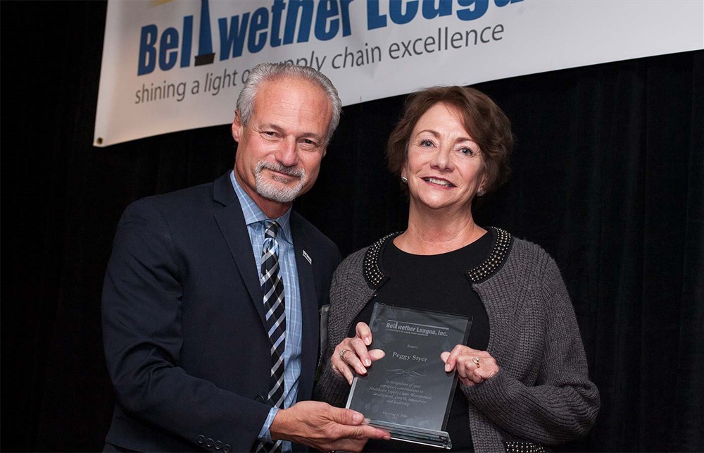 Peggy Styer, Bellwether Class of 2016 Inductee, with Bellwether League’s Nick Gaich.