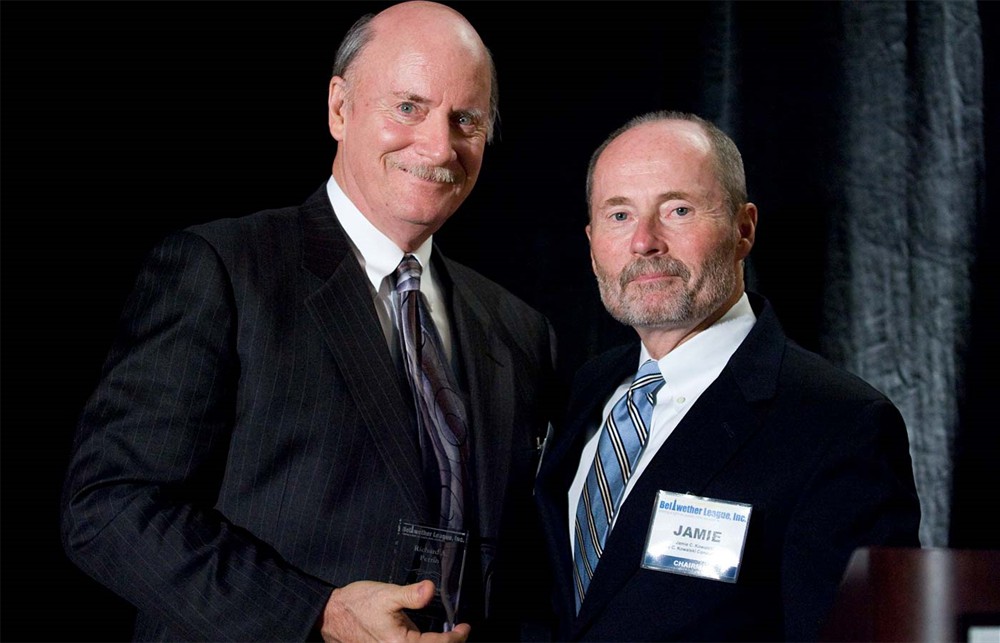 Jamie Kowalski recognizes Dick Perrin as a retiring Founding Board Member