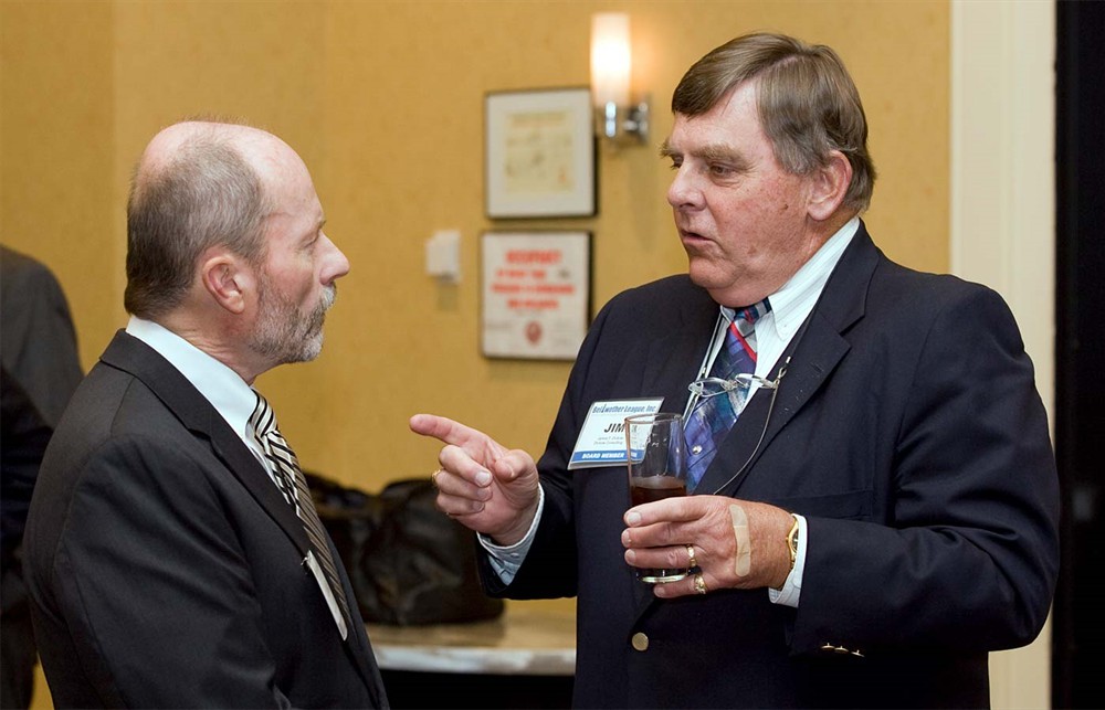 Kowalski-Dickow Associates reunited as Bellwether League Chairman Jamie Kowalski chats with Board Member Jim Dickow.