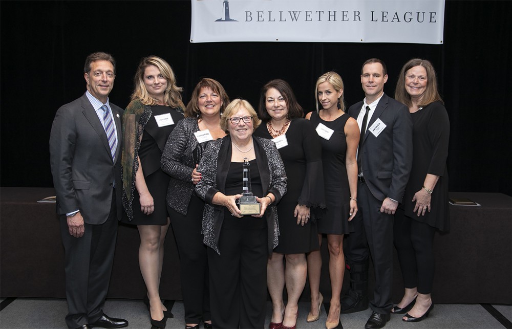 Team TractManager (left to right): Bill Donato (Bellwether Class of 2013), Joanne Frogge, Christine Kocsis, Winifred Hayes, Ph.D. (Bellwether Class of 2018), Maura Connor, Jackie Dymora, Patrick Kelly and Dee Donatelli (Bellwether Class of 2015).