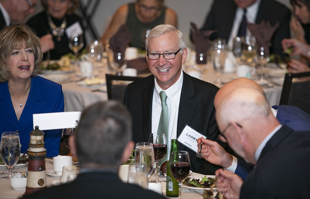 Larry Smith (Bellwether Class of 2019) and wife Barbara Smith enjoy a lighter moment during the banquet.