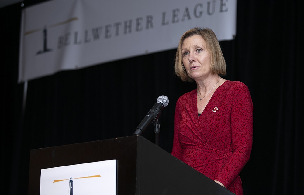 American Red Cross’ Joy Squier promotes the dedication and entrepreneurial spirit of Clara Barton who becomes the first Honoree of the Bellwether Class of 2019 to be inducted.
