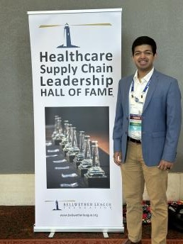 Reuben Philip, Future Famers Class of 2025, poses near the BLF table at AHRMM 2026.
