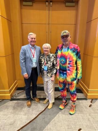 Jake Groenewold, Bellwether Class of 2021, BLF BOD Chairman Barbara Strain, Bellwether Class of 2021, and Fred Crans, BLF BOD Outreach Ambassador, Bellwether Class of 2020, who shows his true colors shining through at the Fall IDN Summit.