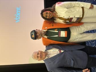 At the Vizient Connections Summit 2026: BJC Health’s Tom Harvieux, Bellwether Class of 2021; St. Onge Company’s Fred Crans, Bellwether Class of 2020; and Providence Health’s Amanda Chawla, Ammer Honoree Class of 2024.