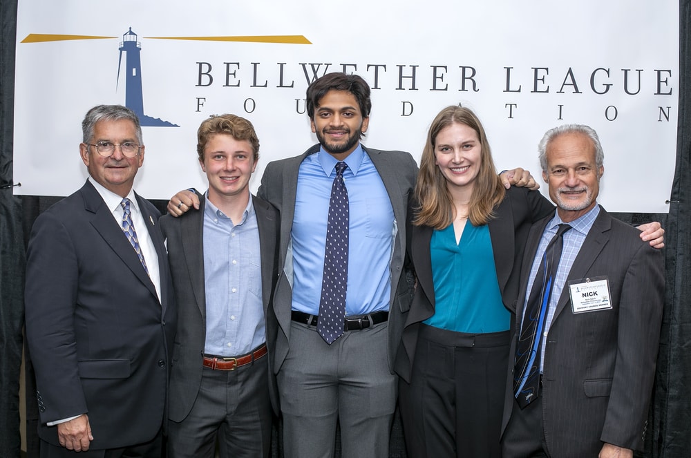University of Michigan inaugural capstone project with Bellwether Philanthropy: Mark Van Sumeren (Bellwether Class of 2021), Michigan's Jeremy Segal, Advaidh Venkat and Laura Ely, and Nick Gaich (Bellwether Class of 2013), Bellwether Philanthropy administrator.