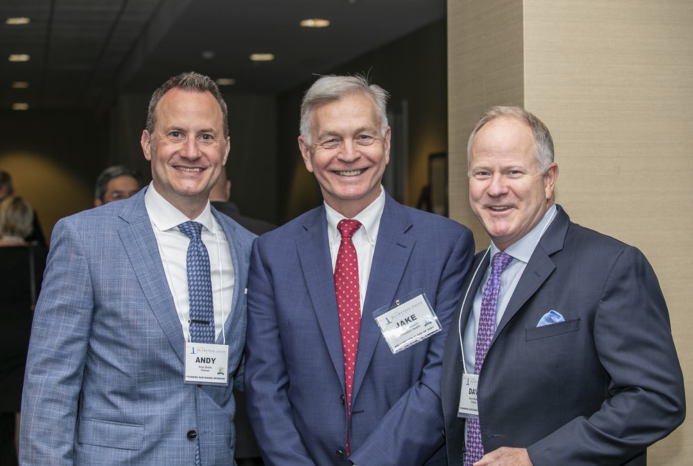 Founding Sustaining Sponsor Premier's Andy Brailo, Bronze Sustaining Sponsor Froedtert Health's Jake Groenewold (Bellwether Class of 2021) and Premier's Dave Edwards.