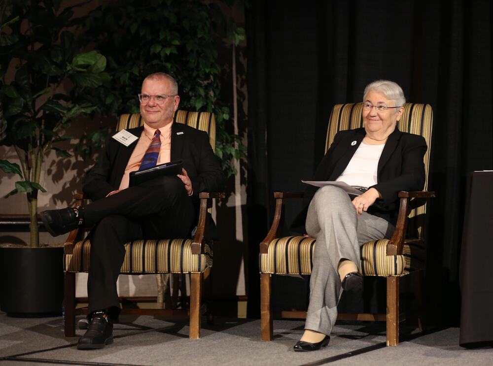 Barlow and Strain on stage