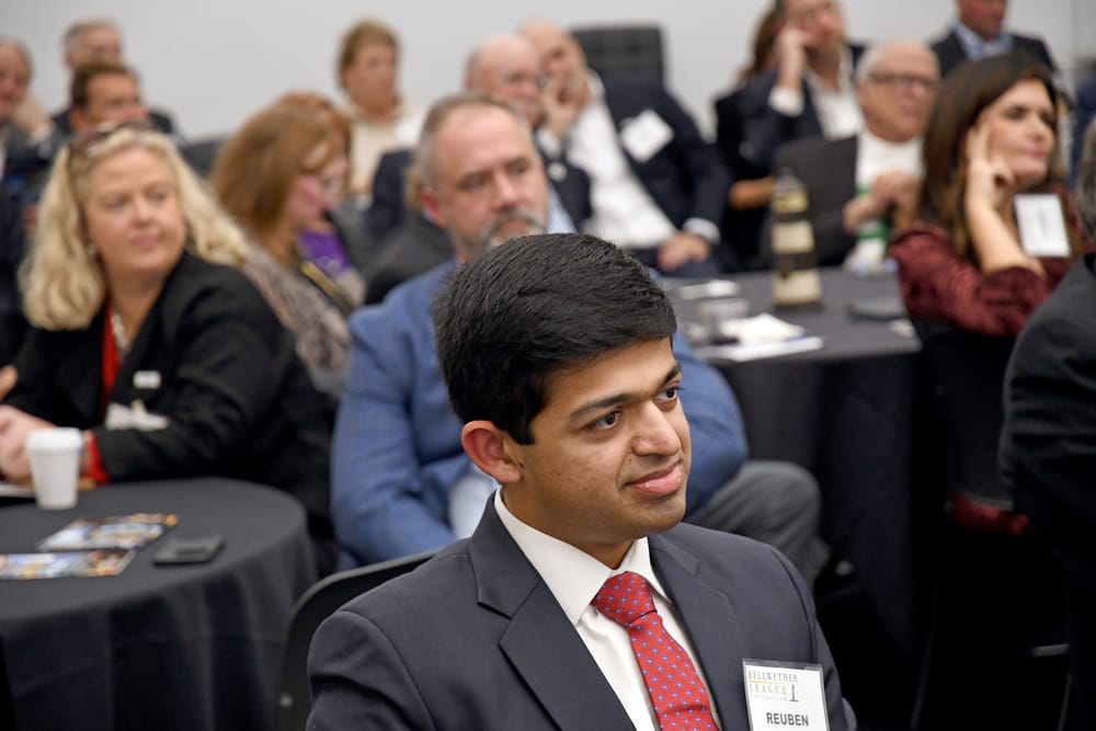 Reuben Philip waits to approach the podium.