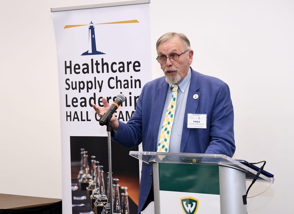 BLF Outreach Ambassador Fred Crans, Bellwether Class of 2020, introduces George Godfrey, Bellwether Class of 2025.