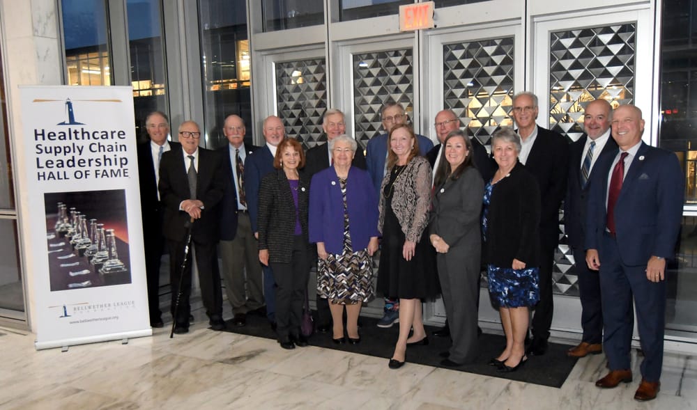 Bellwether Hall of Famers from earlier classes: Front row (left to right): Gail Kovacs (2024), Barbara Strain (2021), Kristine Russell (2017), Mary Beth Lang, Sc.D. (2023) and Sue Tyk (2022). Back row (left to right): Carl Meyer (2019), Eugene Schneller, Ph.D. (2024), Dick Perrin (2014), Vance Moore (2019), Jacob Groenewold (2021), Fred Crans (2020), Mike Gray (2023), Tom Lubotsky (2022), Ed Hisscock (2022) and Dave Myers (2022).