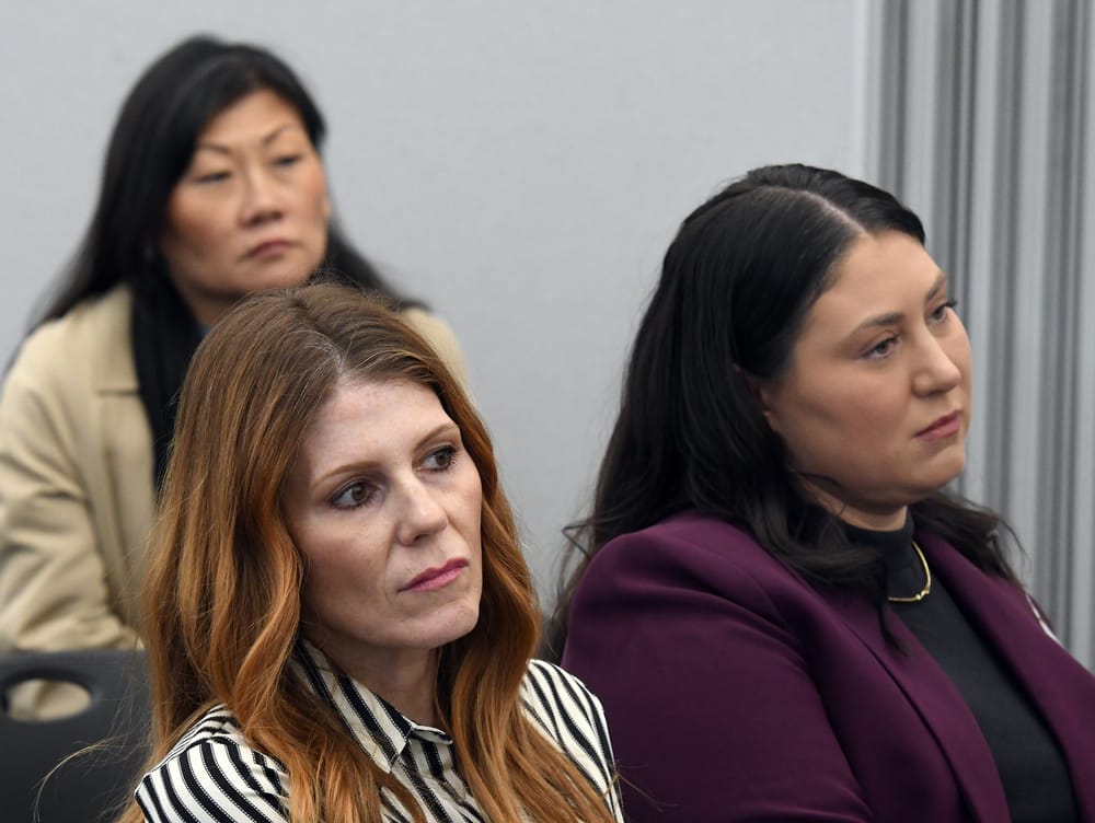 BLF Future Famers listen to the Collegiate Capstone Project presentation from Wayne State University students: (Foreground) Jessica Hurd, Future Famers Class of 2019; Caroline Marion, Future Famers Class of 2022; (background) Amy Chieppa, Future Famers Class of 2018.