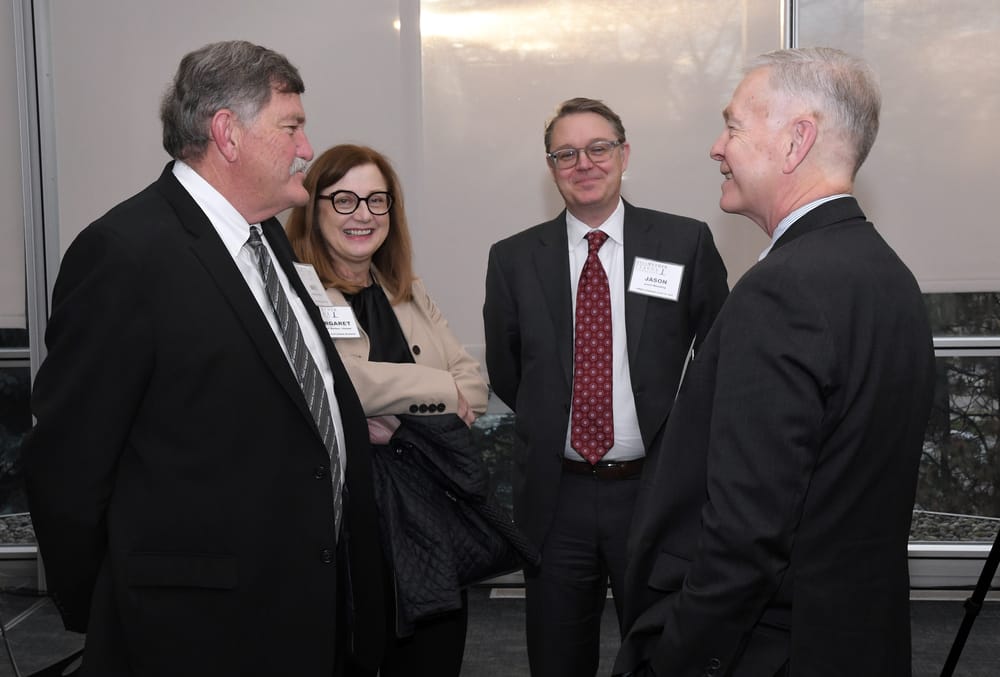 Mike Langlois, Bellwether Class of 2025; Vizient’s Margaret Barker, BLF Founding Sustaining and Scholarship Sponsor; Jason Moulding, Ammer Honoree Class of 2025; and Jacob Groenewold, Bellwether Class of 2021.