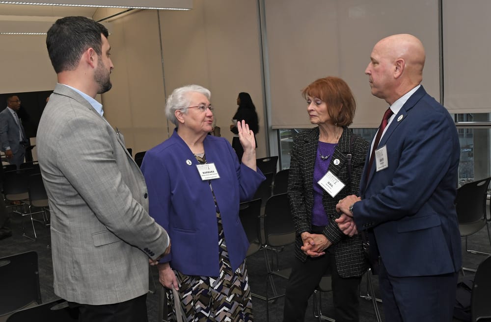 Clarium’s Marcelo Fracchia; BLF Chairman Barbara Strain, Bellwether Class of 2021; Gail Kovacs, Bellwether Class of 2024; and Dave Myers, Bellwether Class of 2022.