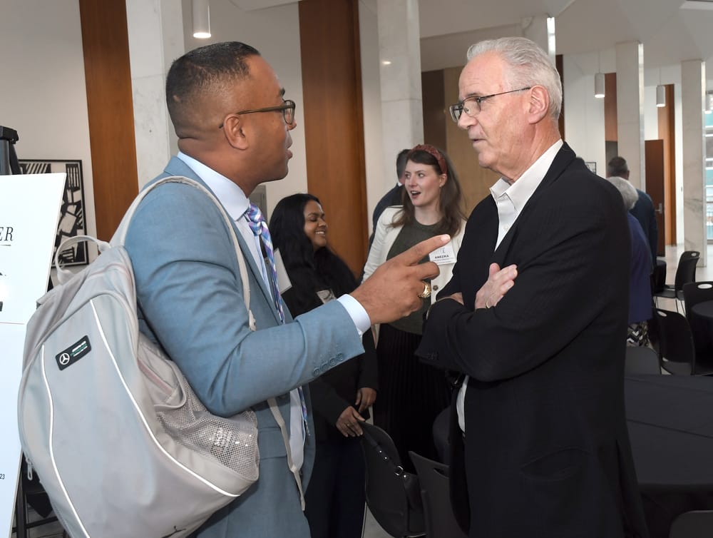 Chico Manning, Future Famers Class of 2024, speaks with Tom Lubotsky, Bellwether Class of 2022.