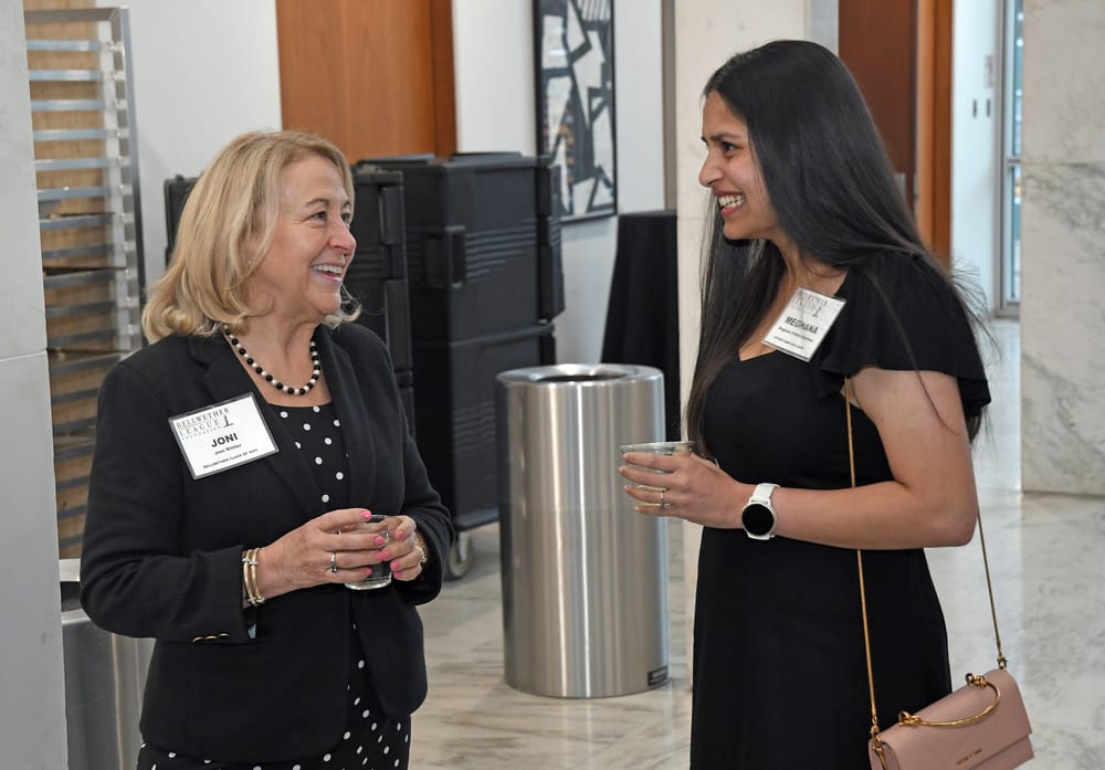 Joni Rittler, Bellwether Class of 2025, with Meghana Prabhu Bantwal, spouse of Reuben Philip, Future Famers Class of 2025.