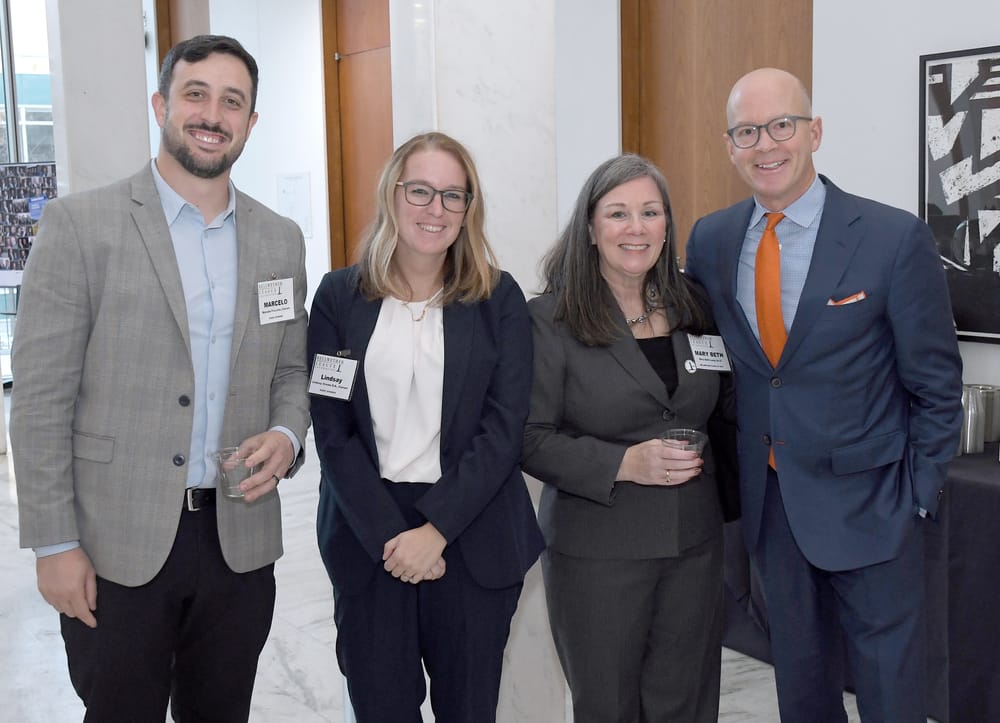 The Clarium connection: Clarium’s Marcelo Fracchia and Lindsay Vronko, R.N., with Mary Beth Lang, Sc.D., Bellwether Class of 2023; and Eric O’Daffer.