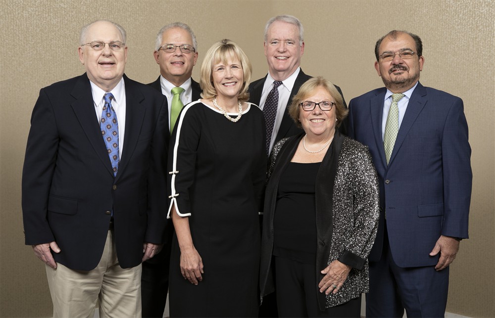 04. Bellwether Class of 2018: Robert T. Yokl, Marvin j. Feldman, R.Ph., Mary A. Starr, John B. Gaida, Winifred S. Hayes, Ph.D., and Nicholas C. Toscano. Not pictured: Janine C. Jagger, Ph.D.