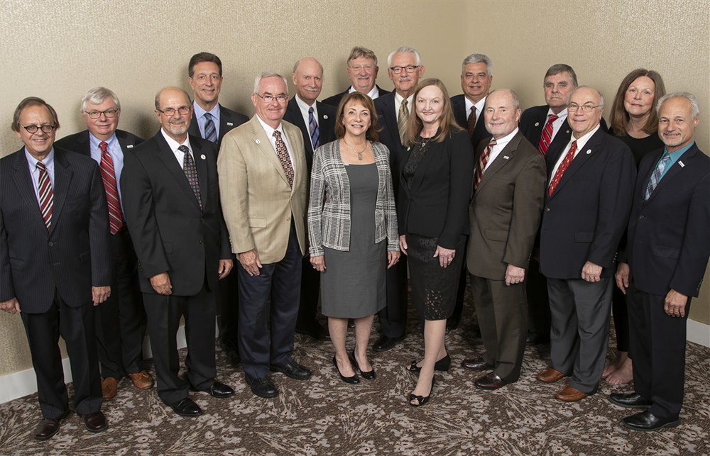07. Bellwethers 2008-2017:  Front row (left to right): Raymond Seigfried (2012), Keith Kuchta (2014), Brent Johnson (2014), Peggy Styer (2016), Kristine Russell (2017), Jamie Kowalski (2017), Michael Louviere (2010) and Nick Gaich (2013).  Back row (left to right): John Strong (2011), Bill Donato (2013), Dick Perrin (2014), Gary Wagner (2016), Lee Boergadine (2008), Jim Francis (2017), Jim Dickow (2013) and Dee Donatelli, R.N., (2015). Not pictured Derwood Dunbar (2011).