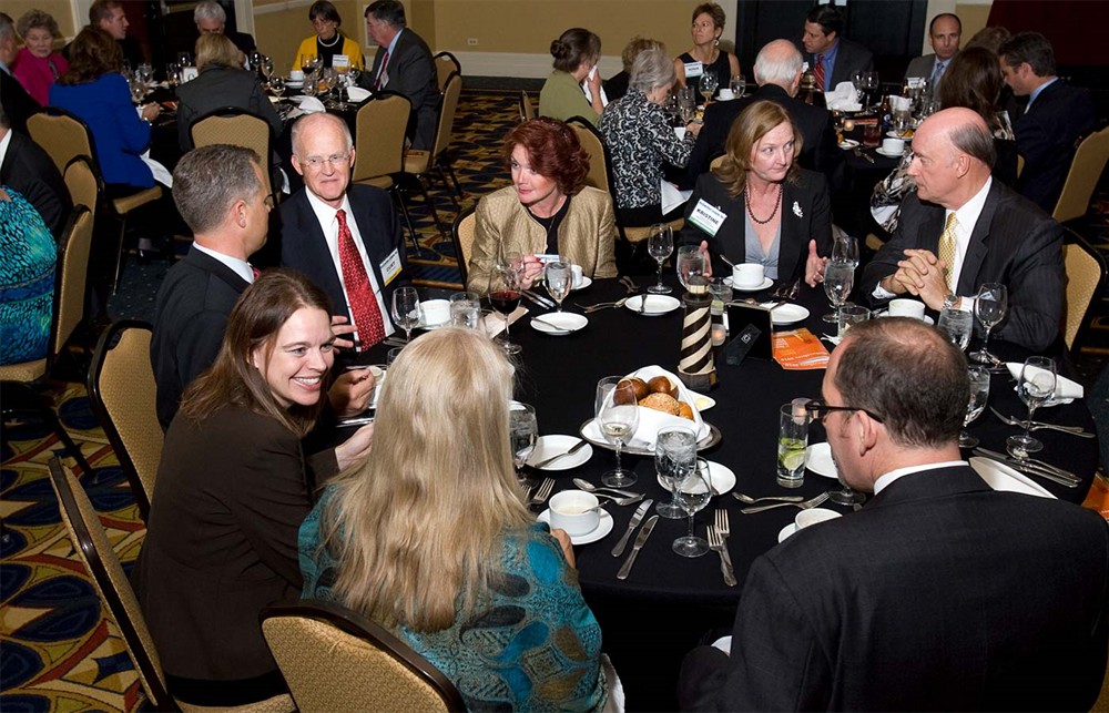 Conversations aplenty at the GHX table.