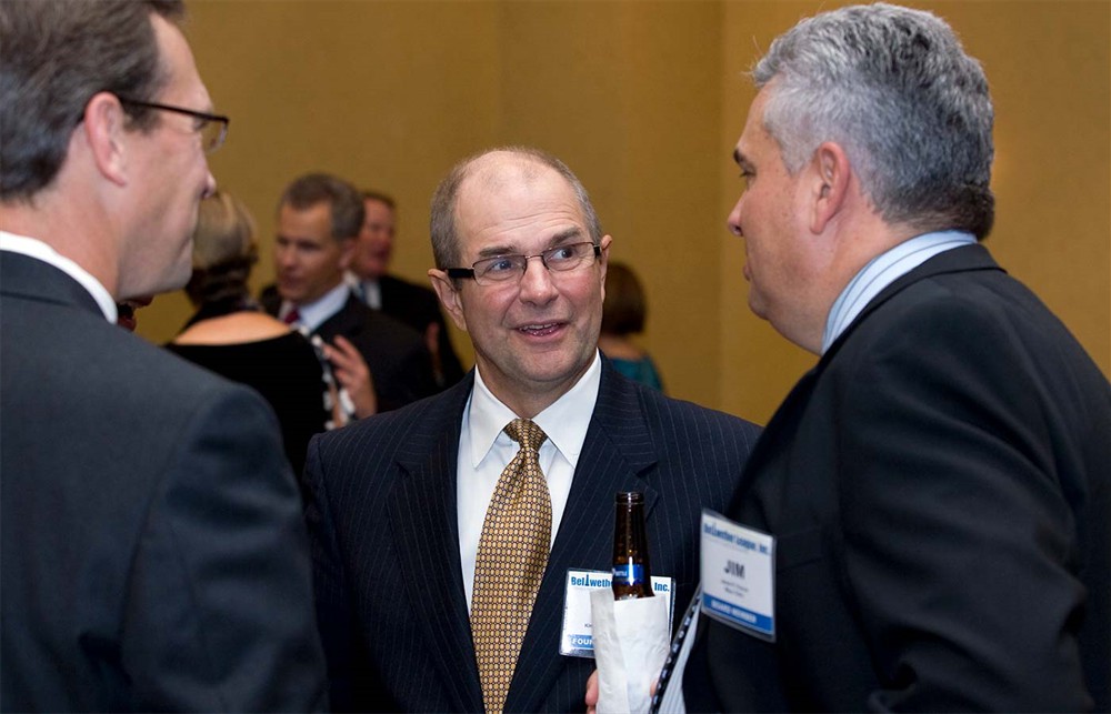 Silver Sponsor BD’s Steve Gundersen (left) with Founding/Platinum Sponsor Kimberly-Clark Health Care’s Keith Kuchta (center) and Bellwether League’s Jim Francis (right).