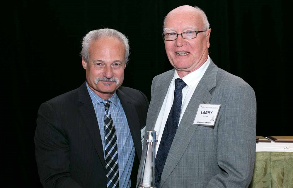 Larry Lake for Bellwether Class of 2017 Inductee Hiram Lake with Nick Gaich.