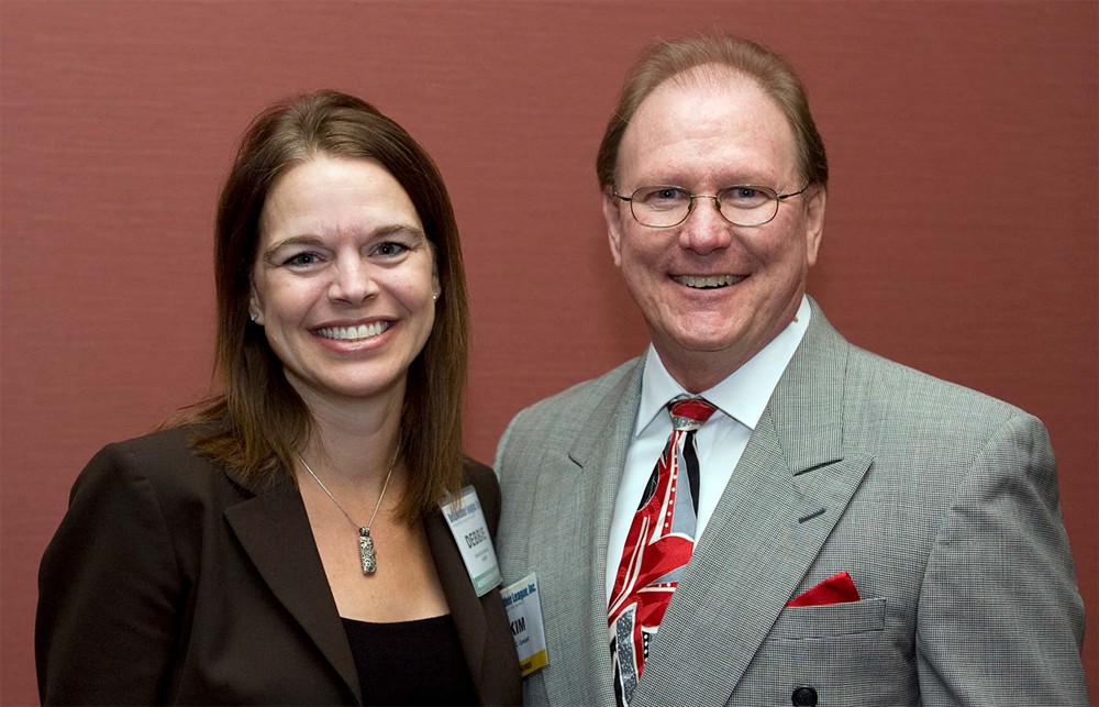 AHRMM Executive Director Debbie Sprindzunas with Kim C. Gossett, eldest son of Bellwether Class of 2010 Honoree George Gossett.