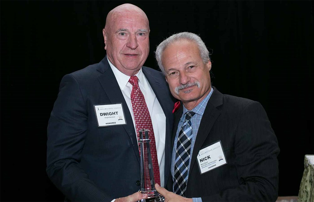 Bellwether Class of 2017 Inductee Dwight Winstead with Nick Gaich.