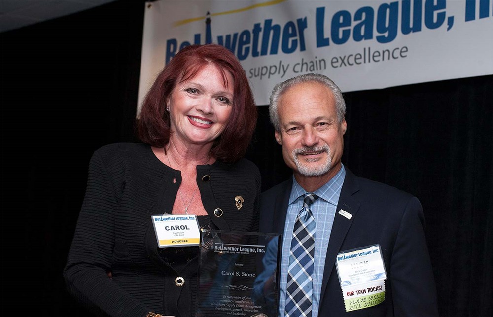 Carol Stone, Bellwether Class of 2016 Inductee, with Bellwether League’s Nick Gaich.