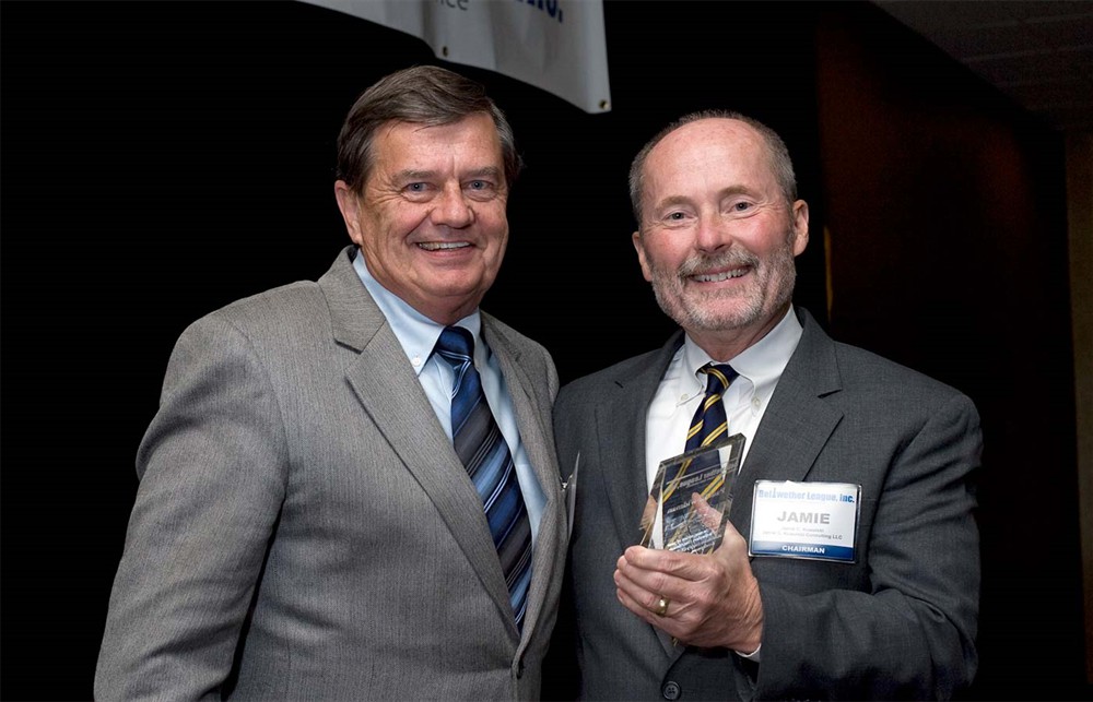 Jerry Widman accepts the award for his father Paul Widman (Bellwether Class of 2013).