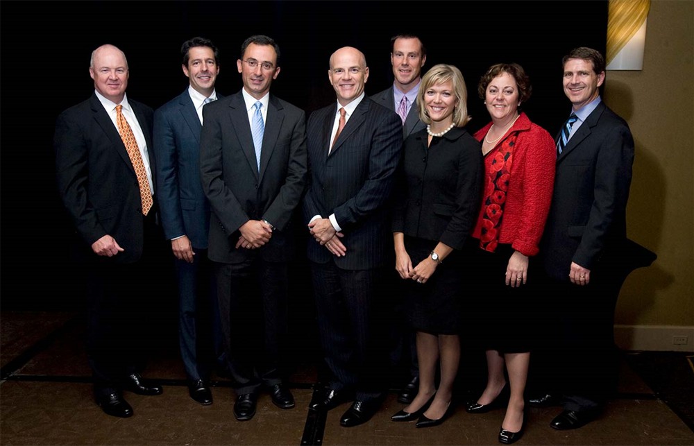 The Mercy/ROi group (from left to right): Vance Moore, Lynn Britton, Gene Kirtser, Shannon Sock, Scott Nelson, Kathie Woehrmann, JoAnne Levy and Mike Wentling.