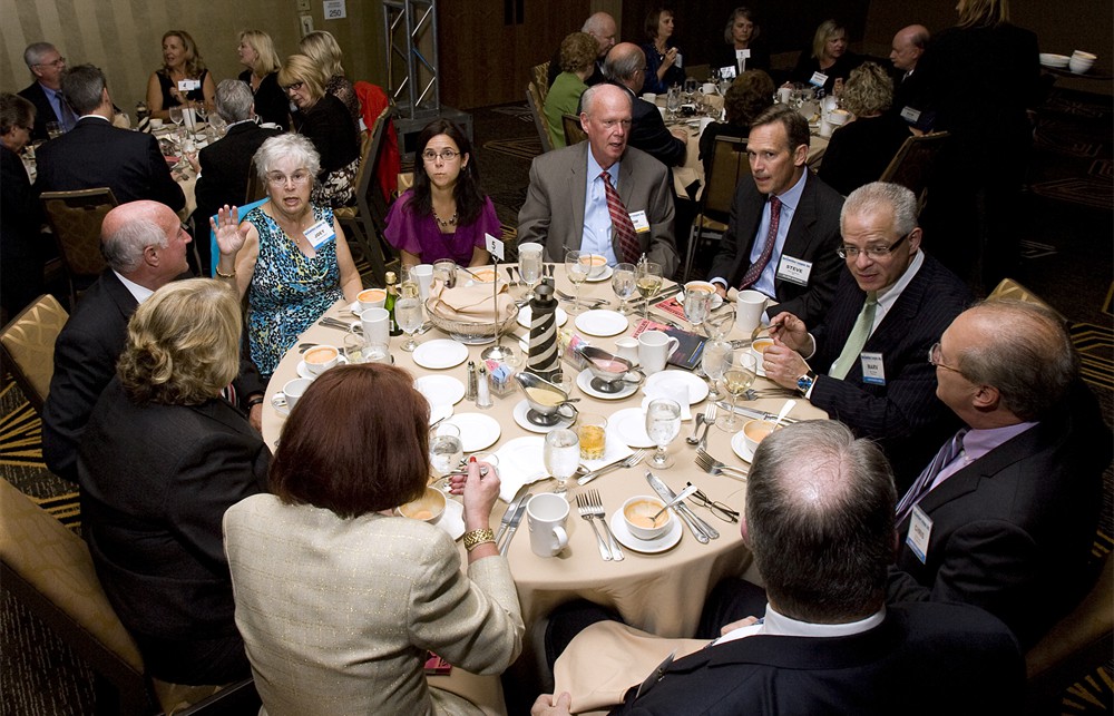 Table 5 featured Tom Hughes (Bellwether Class of 2012), along with his family and supporting colleagues, as well as Carl Manley (Bellwether Class of 2012) and his wife, executives from Gold Sponsor C.R. Bard and Silver Sponsor BD