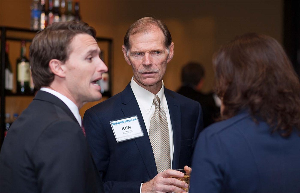 Corporate Sponsor HealthCare Links’ Ken Murawski (center) with Texas Health Resources’ Nate Mickish (Future Famers Class of 2015) (left).