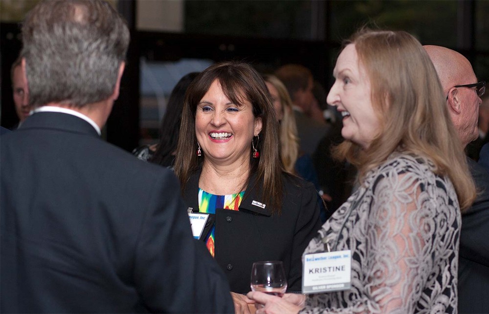 Bellwether League Inc. Board Member Jean Sargent (center) with Silver Sponsor Healthcare Purchasing News’ Kristine Russell (right). 