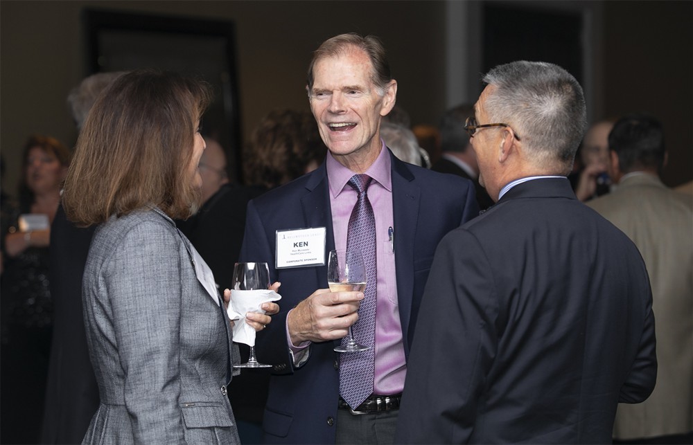 Ken Murawski (center), HealthCare Links, with Maria Hames, (left), HealthCare Links, and Bellwether League’s Mark Van Sumeren (right).