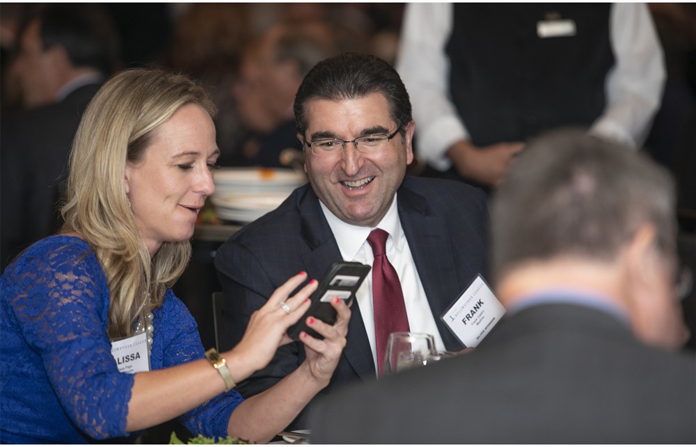 VIE Healthcare’s Malissa Page (Platinum Sustaining Sponsor) with Medline’s Frank Castro (Silver Sustaining Sponsor).
