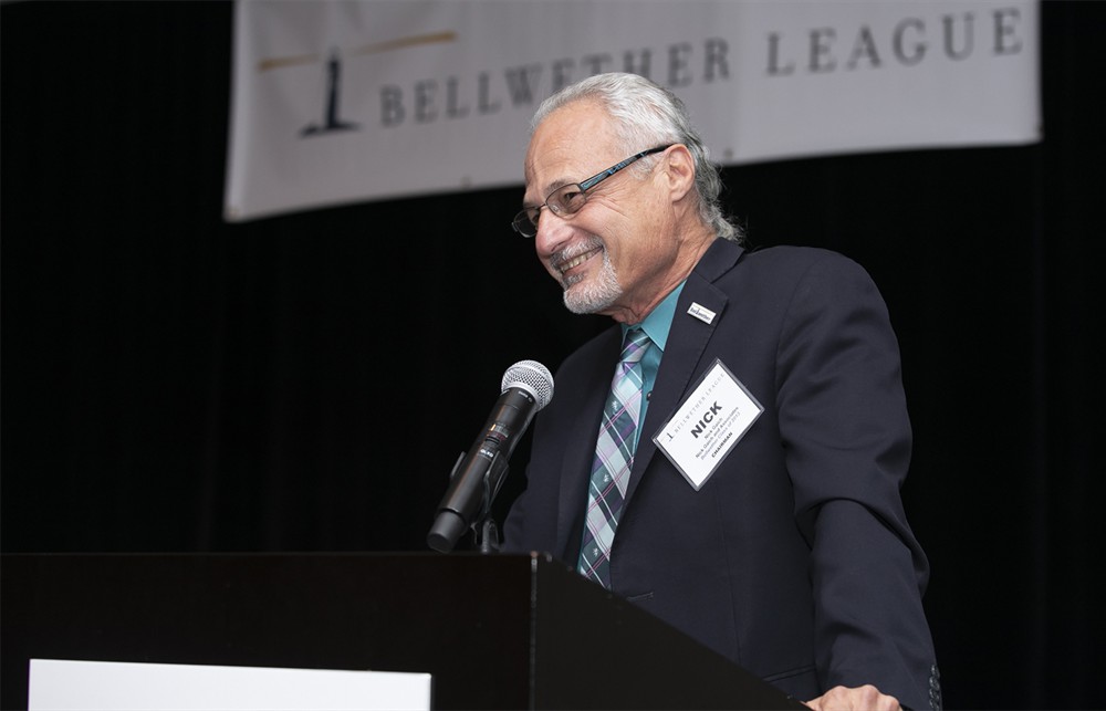 Bellwether League Chairman Nick Gaich opens the ceremony.