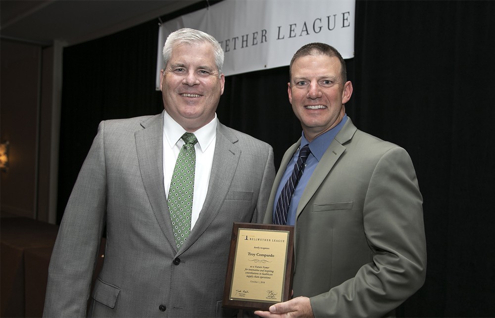 BJC HealthCare’s Tom Harvieux with Troy Compardo (Future Famers Class of 2018).