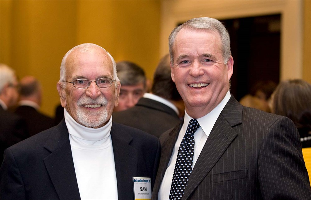 Bellwether Class of 2009 Inductee Sam Raudenbush with Bellwether League Founding Board Member and Secretary John Gaida.