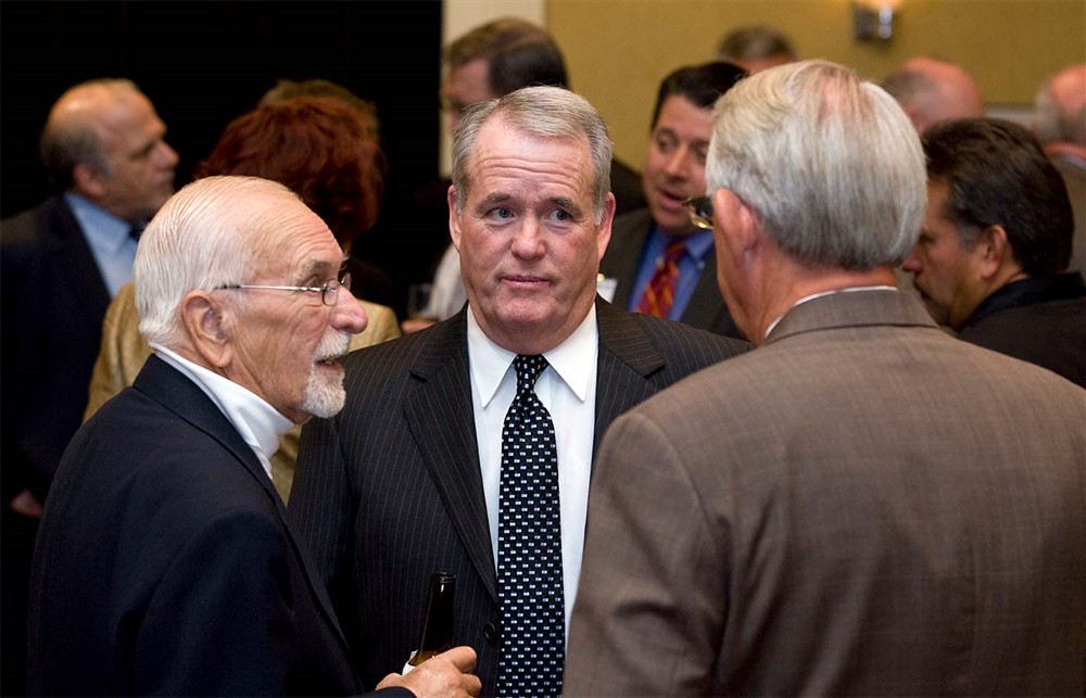 Triple trouble brain trust: Bellwether Class of 2009 Inductee Sam Raudenbush with Bellwether League Founding Board Member and Secretary John Gaida and Bellwether Class of 2008 Inductee Lee Boergadine.