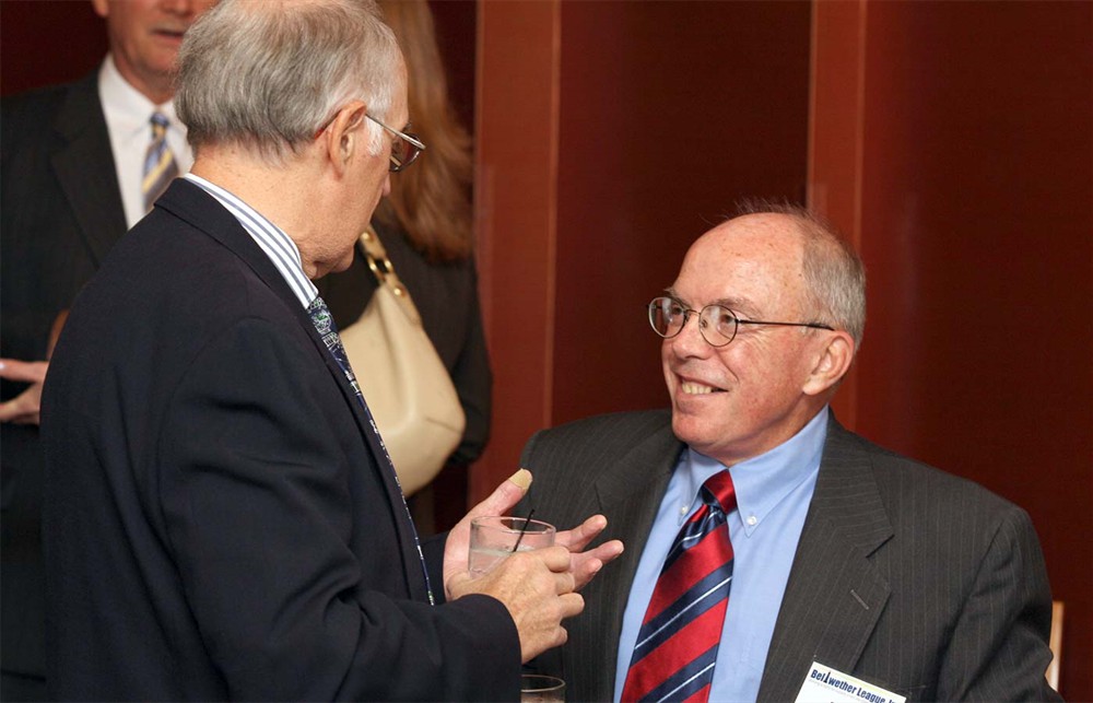 Bellwether Class of 2009 Inductee Warren D. Rhodes with BLI Secretary and Founding Board Member Robert P. “Bud” Bowen