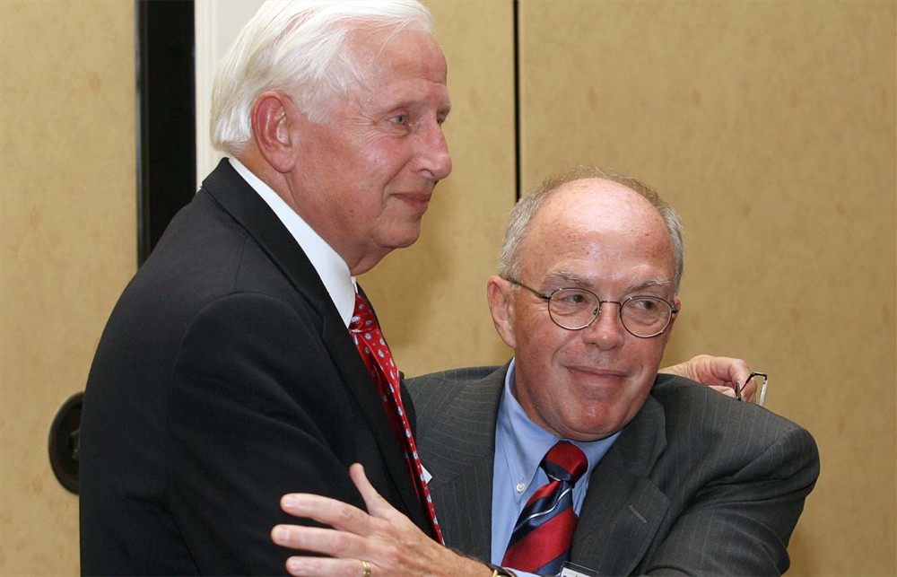 Bellwether Class of 2009 Inductee James E. Stover with BLI Secretary Robert P. “Bud” Bowen