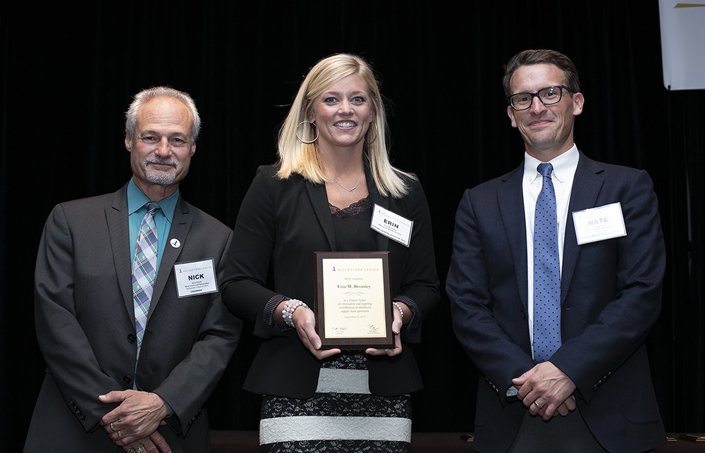 Memorial Health System’s Erin Bromley (Future Famers Class of 2019) with Nick Gaich and Nate Mickish.