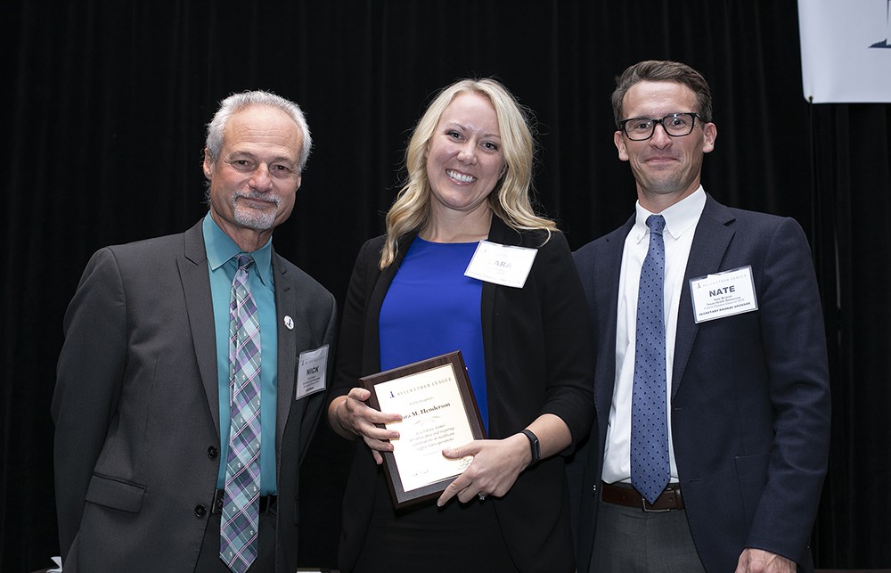 Avera Health’s Sara Henderson (Future Famers Class of 2019) with Nick Gaich and Nate Mickish.