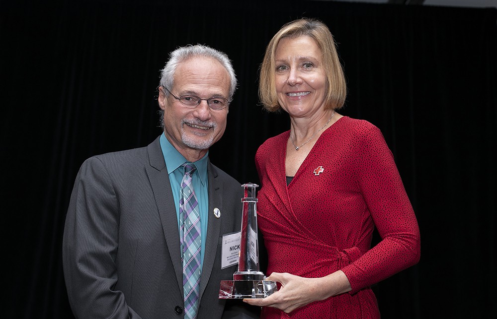 Bellwether League Chairman Nick Gaich with American Red Cross’ Joy Squier, representing Clara Barton (Bellwether Class of 2019).