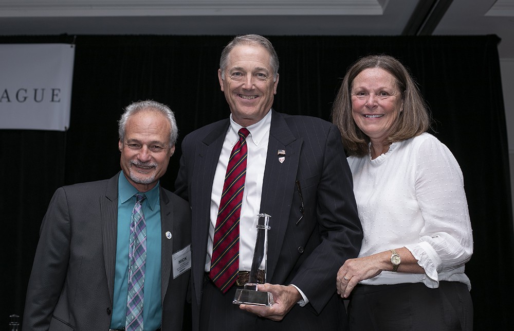 Bellwether League Chairman Nick Gaich with Carl Meyer and Dee Donatelli, R.N.