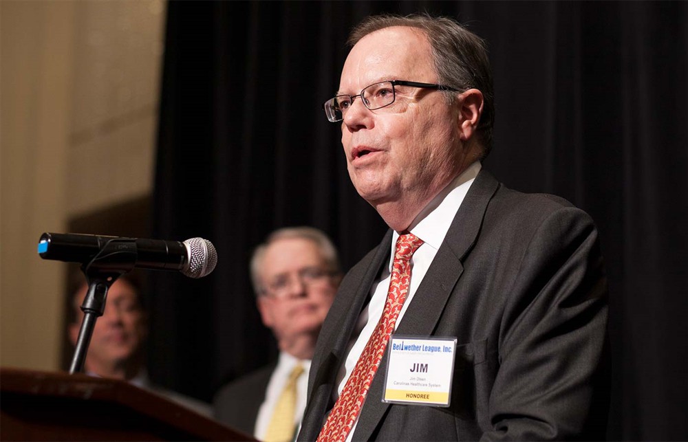 Carolinas HealthCare’s Jim Olsen (Bellwether Class of 2015) accepts his induction.