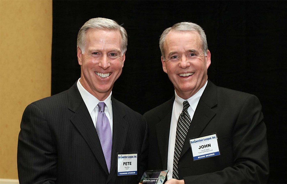 Bellwether League Inc. Founding Sponsor Hospira's Peter D. Baker with John B. Gaida