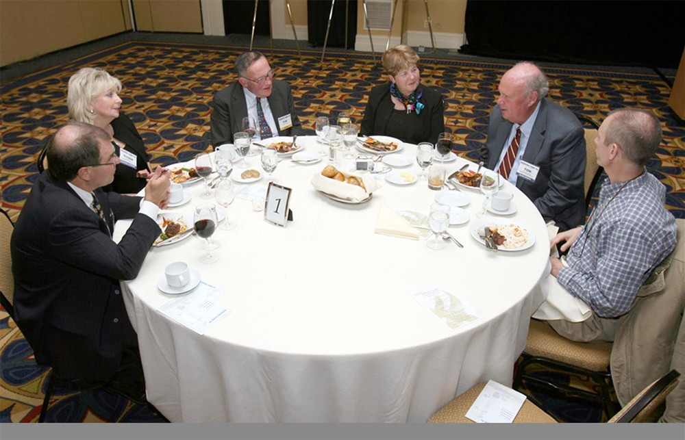 Bellwether League Honoree Class of 2008 Induction Dinner attendees enjoy some fellowship before the official ceremony begins